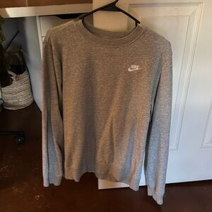 NIKE. Crewneck sweatshirt. Unisex. Gray. Large.